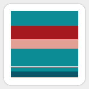 A magnificent collection of Blood (Animal), Blush, Silver, Dark Cyan and Petrol stripes. Sticker